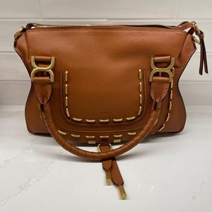 Chloe Marcie Medium Double Carry Bag - 25M Tan with Studs